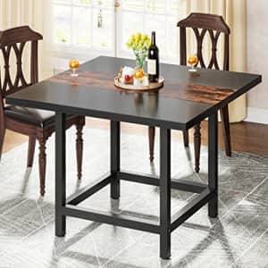 Tribesigns Square Dining Table for 4 People, Farmhouse 39.4"x 39.4" inches Wooden Kitchen for $150