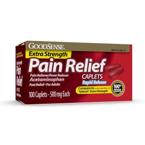 GoodSense Rapid Release Pain Relief 100-Count Caplets for $6