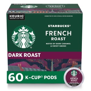 Starbucks French Roast K-Cup Coffee Pods 60-Pack for $27 w/ Sub & Save