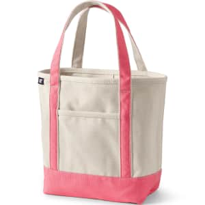 Lands' End Medium Natural Open Top Canvas Tote Bag for $17