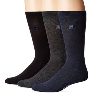 Chaps Men's Assorted Solid Dress Crew Socks 3-Pack for $6