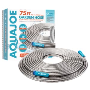 Aqua Joe 75-Foot Stainless Steel Garden Hose for $28 Aqua Joe 75-Foot Stainless Steel Garden Hose for $28