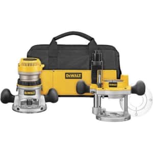DeWalt DEWALT Router, Fixed/Plunge Base Kit, Variable Speed, Soft Start, 2-1/4-HP (DW618PKB) for $195 DeWalt DEWALT Router, Fixed/Plunge Base Kit, Variable Speed, Soft Start, 2-1/4-HP (DW618PKB) for $195