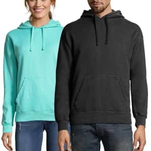 Hanes Unisex ComfortWash Garment Dyed Fleece Hoodie Sweatshirt for $16