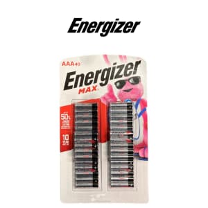 Energizer MAX AAA Alkaline Batteries 40-Pack for $23