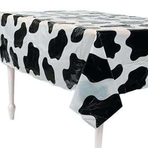 Fun Express Cow Print Plastic Tablecloth - Farm Party Supplies for $8