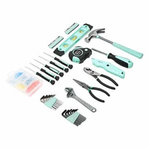 Amazon Basics Household Tool Set with Tool Storage Box - 150-Piece, Turquoise for $27