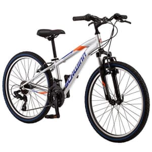 Schwinn High Timber Youth/Adult Mountain Bike, Steel Frame, 24-Inch Wheels, 21-Speed, Silver for $333