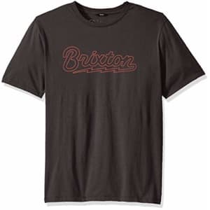 Brixton Men's Dory Premium FIT Short Sleeve T-Shirt, Washed Black, X-Small for $12