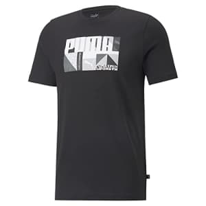 PUMA Men's Graphic Tee Shirt 1, Black, Small for $14