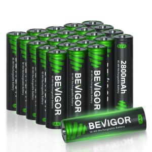 Rechargeable AA 2,800mAh Batteries 24-Pack for $16