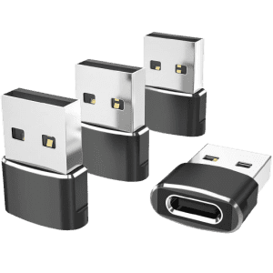 Elebase USB-C Female to USB-A Male Adapter 4-Pack from $3.99