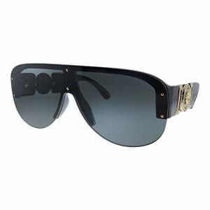 Versace VE 4391 GB1/87 Black Plastic Shield Sunglasses Grey Lens for $129