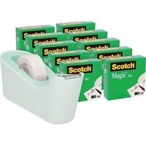 Scotch Magic Tape 10-Roll Pack w/ Dispenser for $19