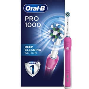 Oral-B Pro 1000 CrossAction Electric Toothbrush, Pink, Powered by Braun for $60 Oral-B Pro 1000 CrossAction Electric Toothbrush, Pink, Powered by Braun for $60