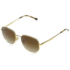 Ray-Ban RB3682F Low Bridge Fit Square Sunglasses, Gold/Gradient Brown, 54 mm for $144