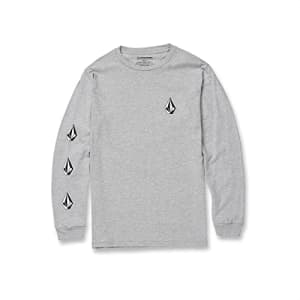 Volcom Men's Regular Iconic Deadly Stones Long Sleeve T-Shirt, Heather Grey 1, X-Large for $26