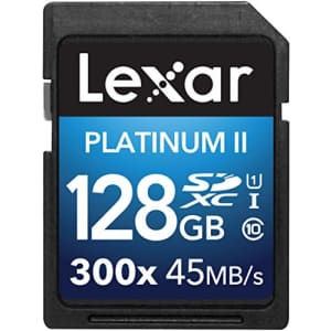 Lexar Platinum II LSD128BBNL300 128GB 300x SDXC flash memory card for $38
