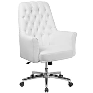 Flash Furniture Mid-Back Traditional Tufted White LeatherSoft Executive Swivel Office Chair with for $168