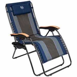 Timber Ridge Zero Gravity Chair Oversized Recliner Padded Folding Patio Lounge Chair 350lbs for $130