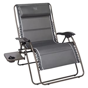 TIMBER RIDGE Full Padded Patio Lounger with Side Table 33Wide Reclining Lawn Chair, Support 500lbs, for $150
