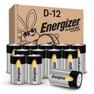 Energizer D Batteries, D Cell Long-Lasting Alkaline Power Batteries 12 Count(Pack of 1) for $23