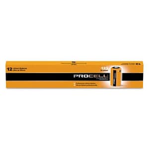 Duracell PL123BDK 3V Non-Rechargeable CR123 Procell Lithium Batteries (12 Pack) for $71