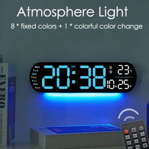 LED Digital Ambient Light Wall Clock for $24