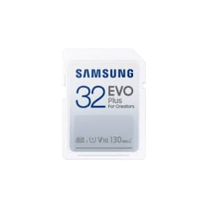 Samsung EVO Plus 32GB SDXC UHS-I U1 Full HD 130MB/s Read Memory Card for SLR and System Cameras for $21