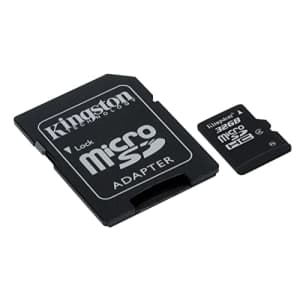 Kingston Digital 32GB microSDHC Class 10 UHS-I 45MB/s Read Card with SD Adapter (SDC10G2/32GB) for $8
