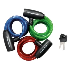 Master Lock 6-Foot Bike Lock Cable w/ Key 3-Pack for $9