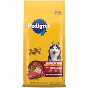 PEDIGREE High Protein Adult Dry Dog Food Beef and Lamb Flavor Dog Kibble, 3.5 lb. Bag for $22