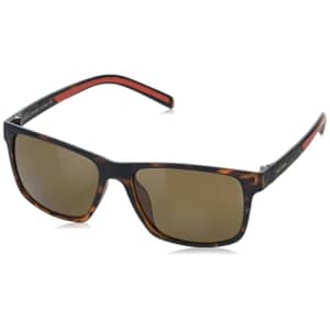 Cole Haan Men's CH8023 Polarized Rectangular Sunglasses, Matte Tortoise, One Size for $37