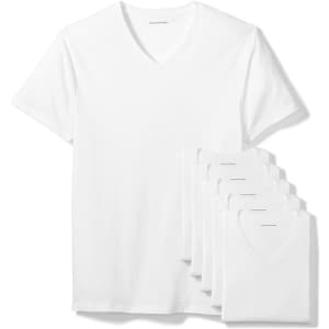 Amazon Essentials Men's V-Neck Undershirt 6-Pack for $15