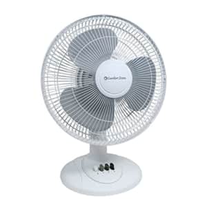 Comfort Zone CZ121WT Quiet 3-Speed 12-inch Oscillating Table Fan with Adjustable Tilt for $48