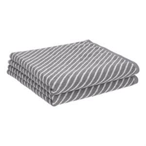 AmazonBasics Reversible Diagonal Stripe Jacquard Bath Towel - 2-Pack, Scenic Snow/Warm Stone for $23