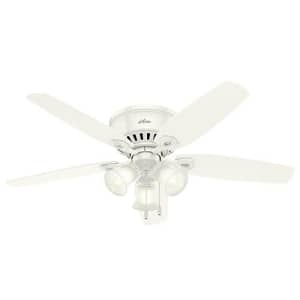 Hunter Fan Hunter Builder Indoor Low Profile Ceiling Fan with LED Light and Pull Chain Control, 52", Snow White for $133 Hunter Fan Hunter Builder Indoor Low Profile Ceiling Fan with LED Light and Pull Chain Control, 52", Snow White for $133