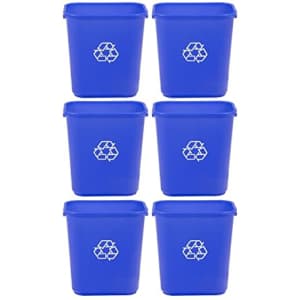 AmazonCommercial 7-Gallon Recycling Wastebasket 6-Pack for $40