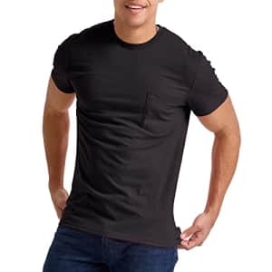 Hanes Originals Men's Short Sleeve Pocket T-Shirt, Tri-Blend Jersey, Black, Medium for $11