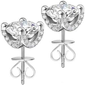 Absolute 2-TCW Moissanite Stud Earrings for $21