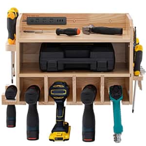 VEVOR Power Tool Organizer, Wall Mounted Drill Holder, 4 Hanging Slots Drill Charging Station, for $30