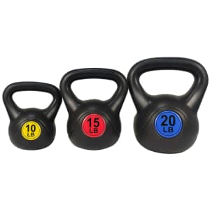 BalanceFrom Wide Grip 3-Piece Kettlebell Weight Set for $24
