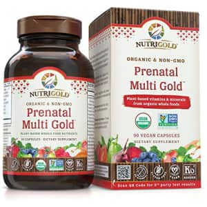 Nutrigold Organic Prenatal Multi Gold - 90 Veggie Capsules, Plant-Based, Whole-Food Multivitamin Supplement for $33