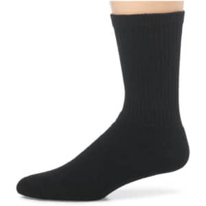 Hanes Classic Men's 6-pack Cushion Crew Socks (sz 6-12)Black for $16