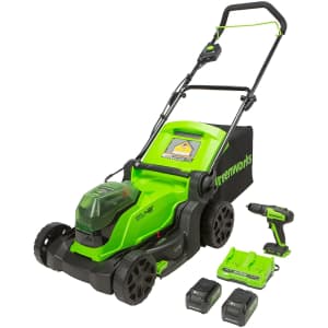 Greenworks 48V 17" Cordless Lawn Mower + 24V Drill / Driver for $283