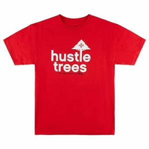 LRG Lifted Research Group Men's Hustle Trees Logo T-Shirt, Red/White, X-Large for $14