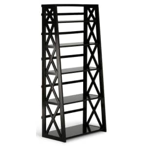 Simpli Home Kitchener 63" Solid Wood Contemporary Ladder Shelf for $148 Simpli Home Kitchener 63" Solid Wood Contemporary Ladder Shelf for $148