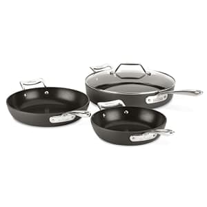 All-Clad Essentials Hard Anodized Nonstick Sauce Pan Set 4 Piece, 8, 10.25 Inch, 4 Quart Oven for $148