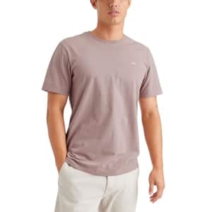 Dockers Men's Slim Fit Short Sleeve Chest Logo Crew Tee Shirt, (New) Fawn, Medium for $13