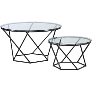 Walker Edison Modern Round Nesting Coffee Table for $149 Walker Edison Modern Round Nesting Coffee Table for $149